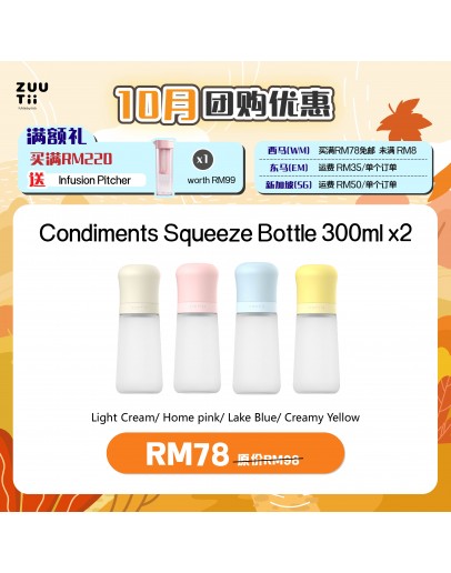 【NACSS Recommend】 ZUUTii Condiments Squeeze Bottle 300ml X2