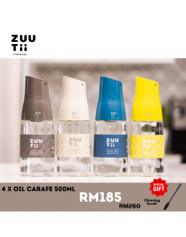 【JAM exclusive】Bundle ZUUTii Oil Carafe 500ml x 4 free 1 cleaning brush