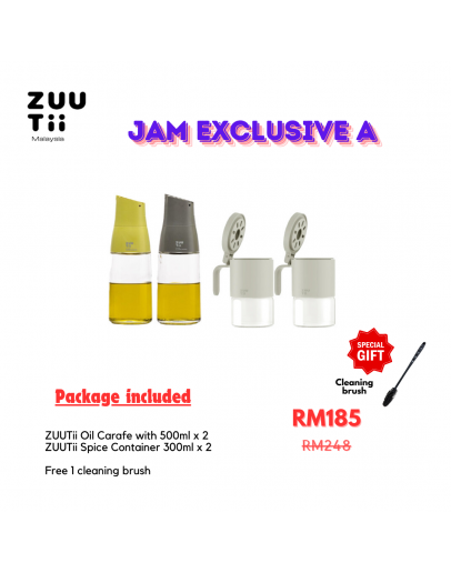 【JAM exclusive】Bundle Oil Carafe 500ml x 2 + Spice Container 300ml x 2